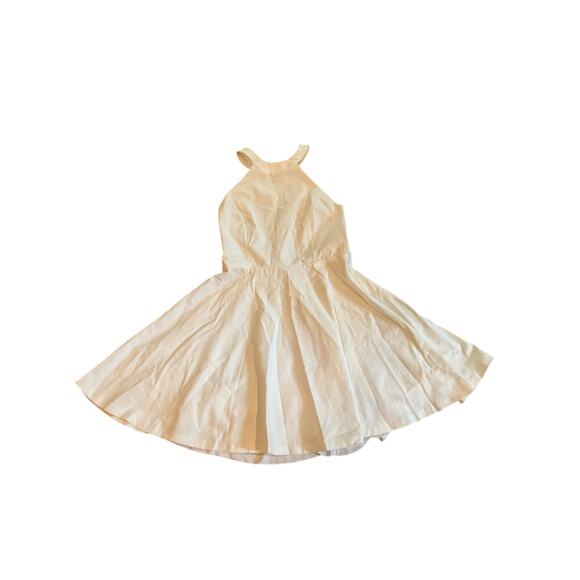 Lulus Floating on Flare Halter Dress Open Back Rayon Blend White Womens Size L - Picture 1 of 7